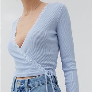 Urban Outfitters ribbed wrap top